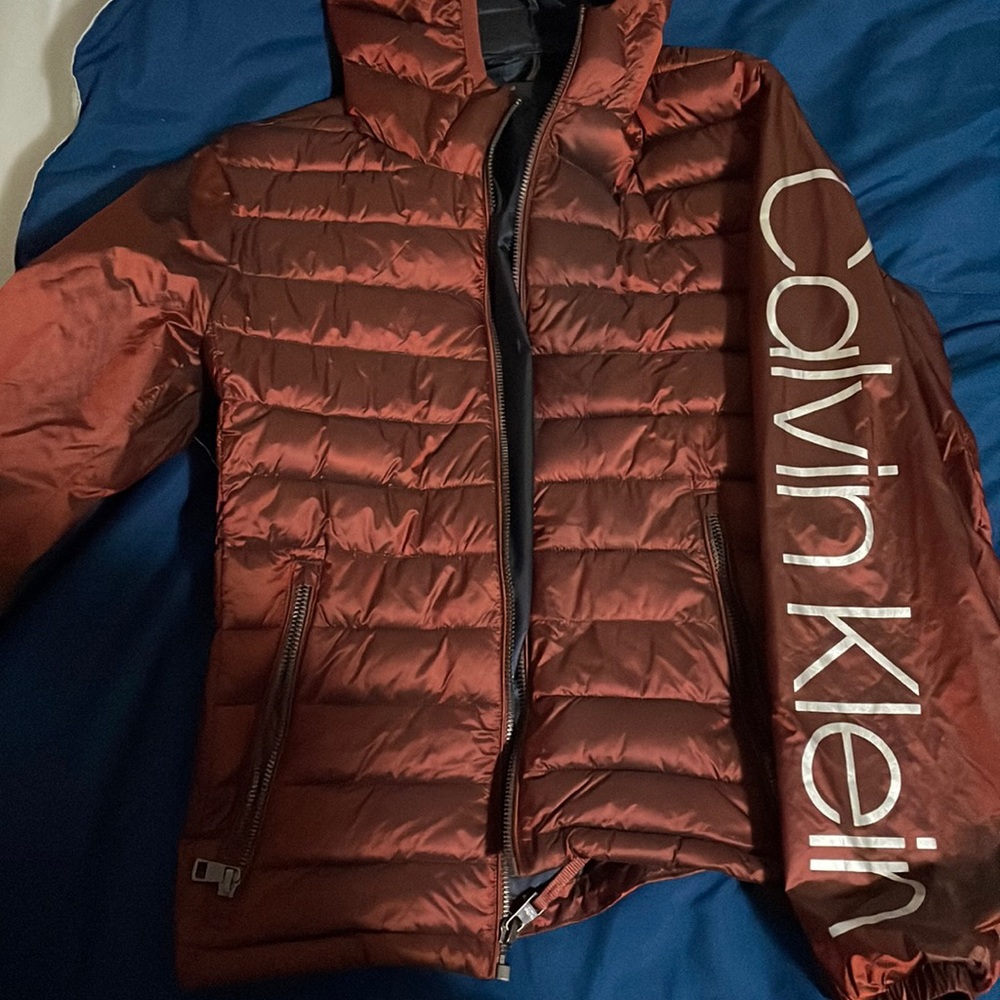 Calvin Klein orange wind breaker